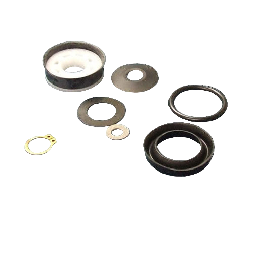Set of mechanical washers and seals on a white background