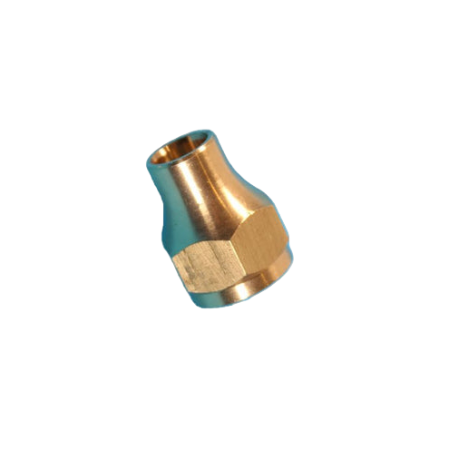 Brass fitting on a white background