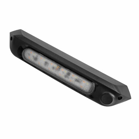 287mm Dual LED Light 12V Awning Light Amber/White Lights - without switch (Black)