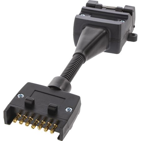Trailer Plug Adaptor 7 Pin Flat Plug (Car) to 12 Pin Flat Socket (Trailer)