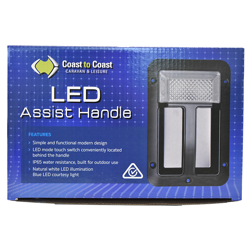 Assist Handle with 12V LED Light - Black