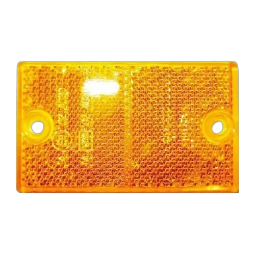 Rectangle Screw Mount Reflector - Amber (Single)