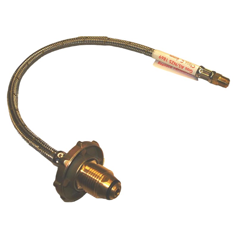 S/S Flexible Hose 450mm with H/Wheel for Double Bottle Kit Pol X 7/16" I/Flare. FPT1530