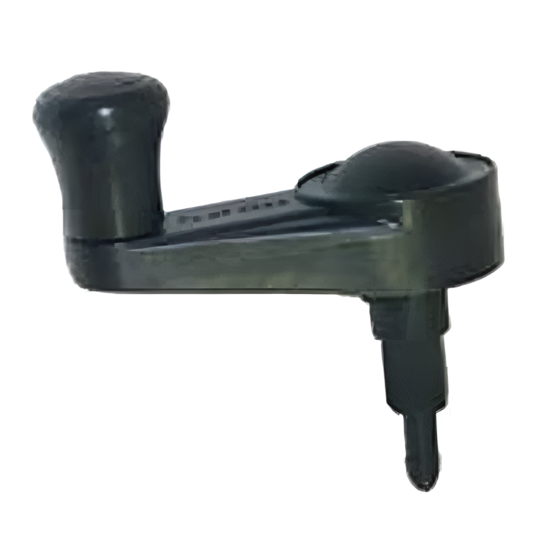 Black adjustable arm with a screw on a white background