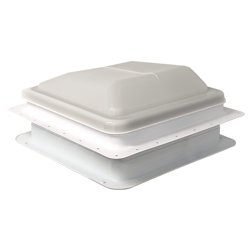 COAST RV 14x14 White Wind-up Roof Vent with 12V FAN