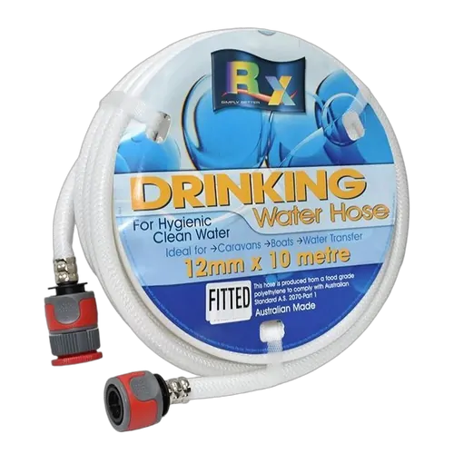 12mm White Non-Toxic Water Hose with Fittings 10MT. 25DWX10F