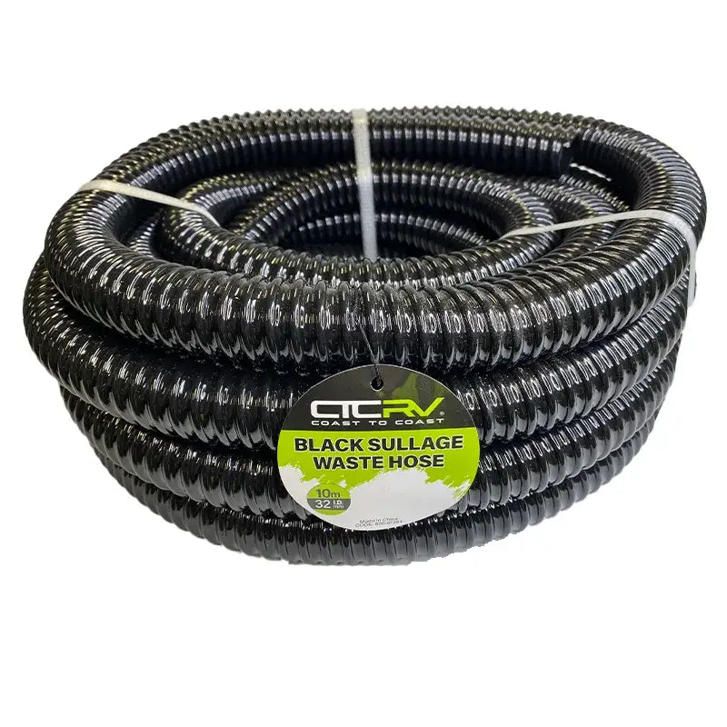 Coast RV Black Sullage Waste Hose 10m roll - 32mm I.D.
