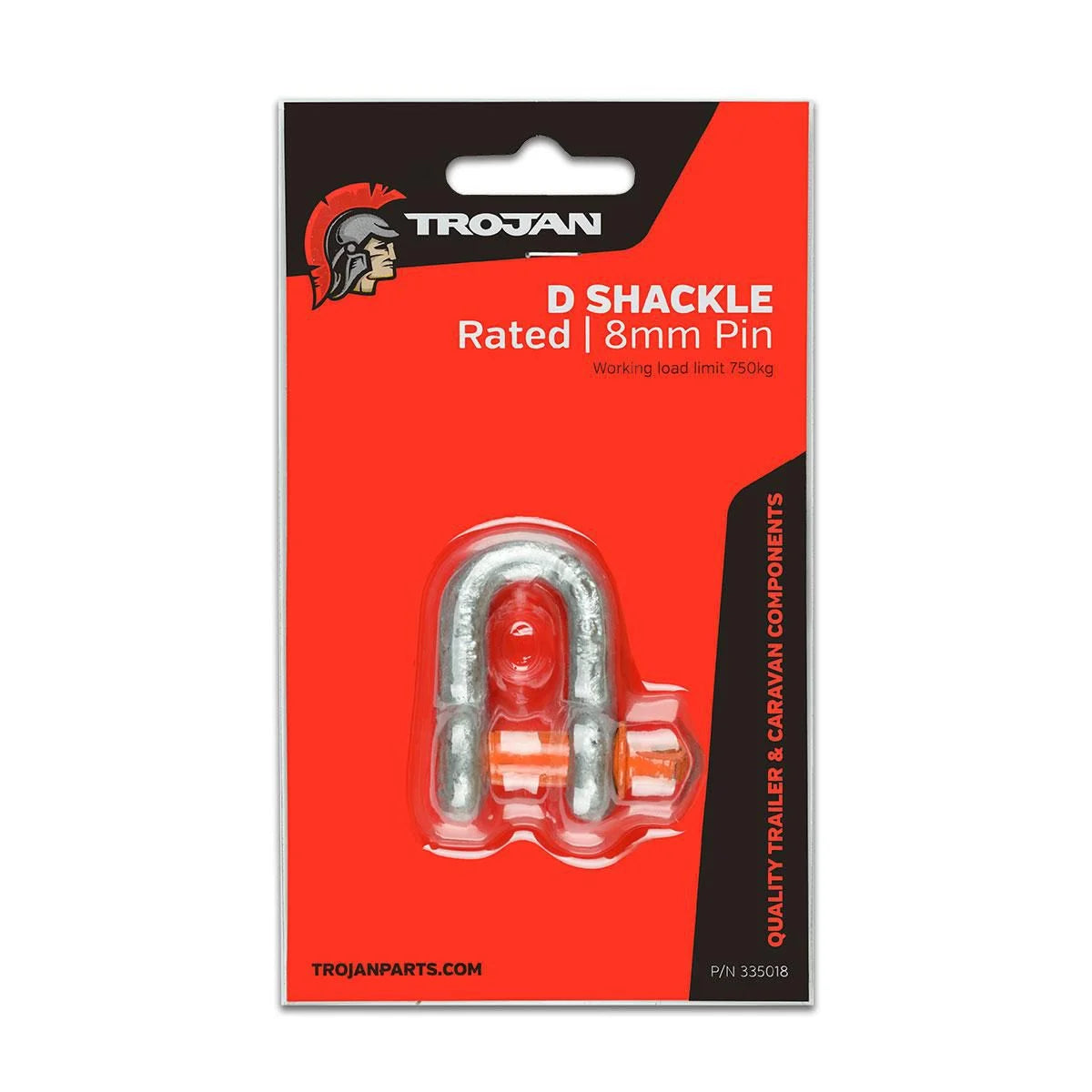 Trojan D Shackle Rated 8mm Pin (335018)