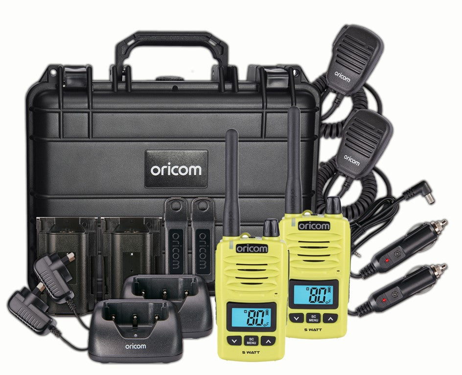 DTXTP600 5 Watt IP67 Waterproof Handheld UHF CB Radio Trade Pack (Twin Radios)