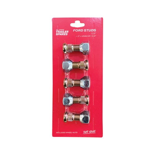 Pack of trailer studs on a red card with 'Ford Studs' branding.
