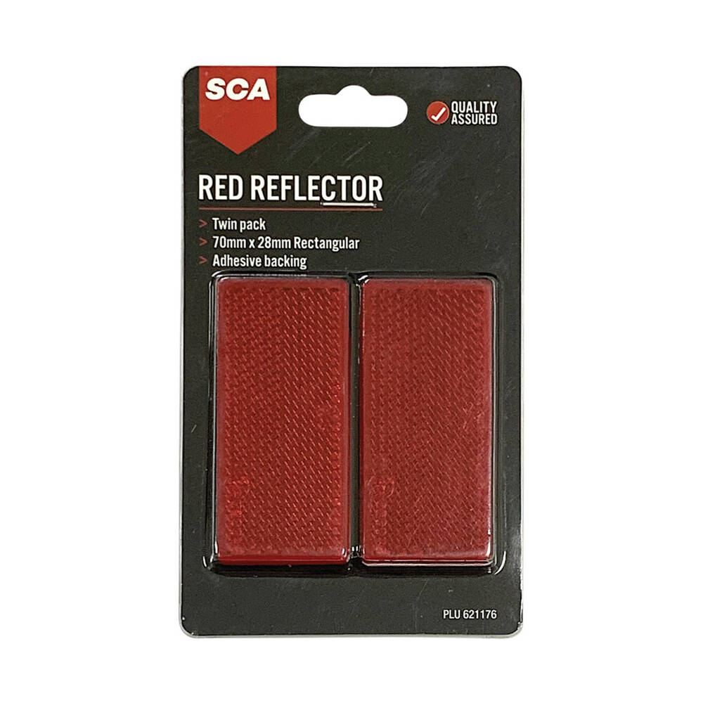 SCA Red Reflector Adhesive Backing - 70mm x 28mm