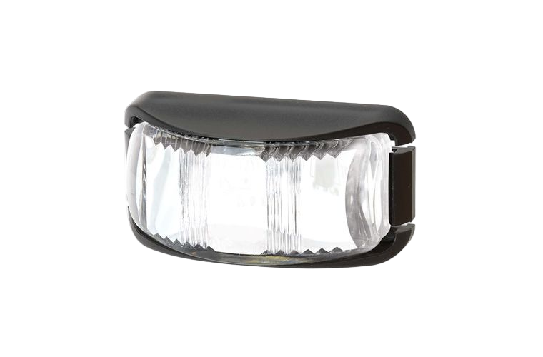 Car fog light with black casing on a white background