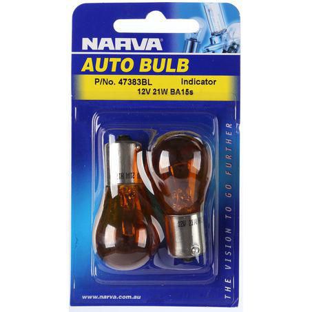 Narva Bayonet BA15s Amber Globe 12V 21W - 47383BL