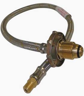 S/S Flexible Hose 600mm with H/Wheel for Double Bottle Kit Pol x 7/16" I/Flare. FPT1532