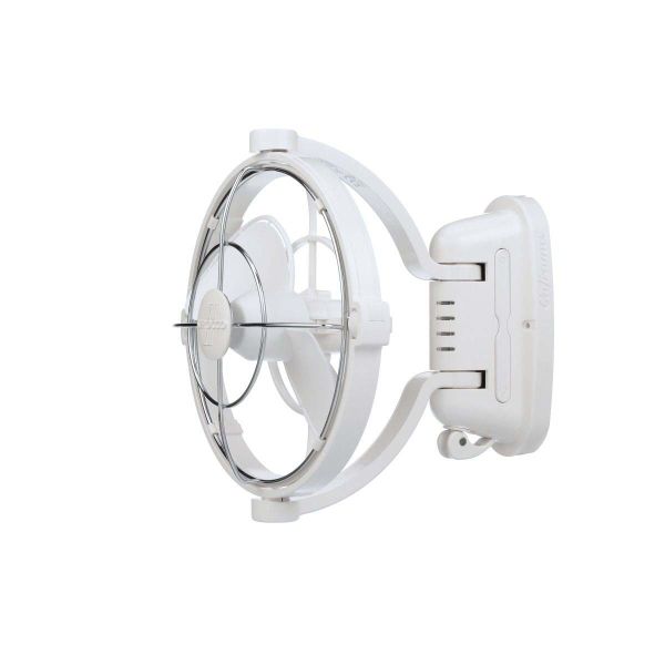 Sirocco II 12/24V White 7" Gimbal Fan w/ 3 Speed. 7010CAWBX