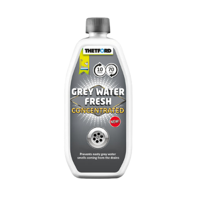 Bottle of Thetford Grey Water Fresh Concentrated on a white background