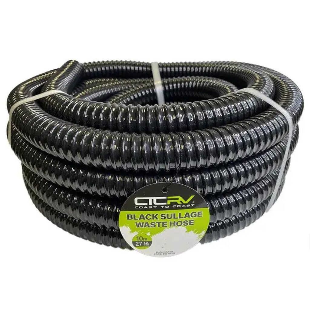 Coast RV Black Sullage Waste Hose - 10m Roll - 27mm I.D.