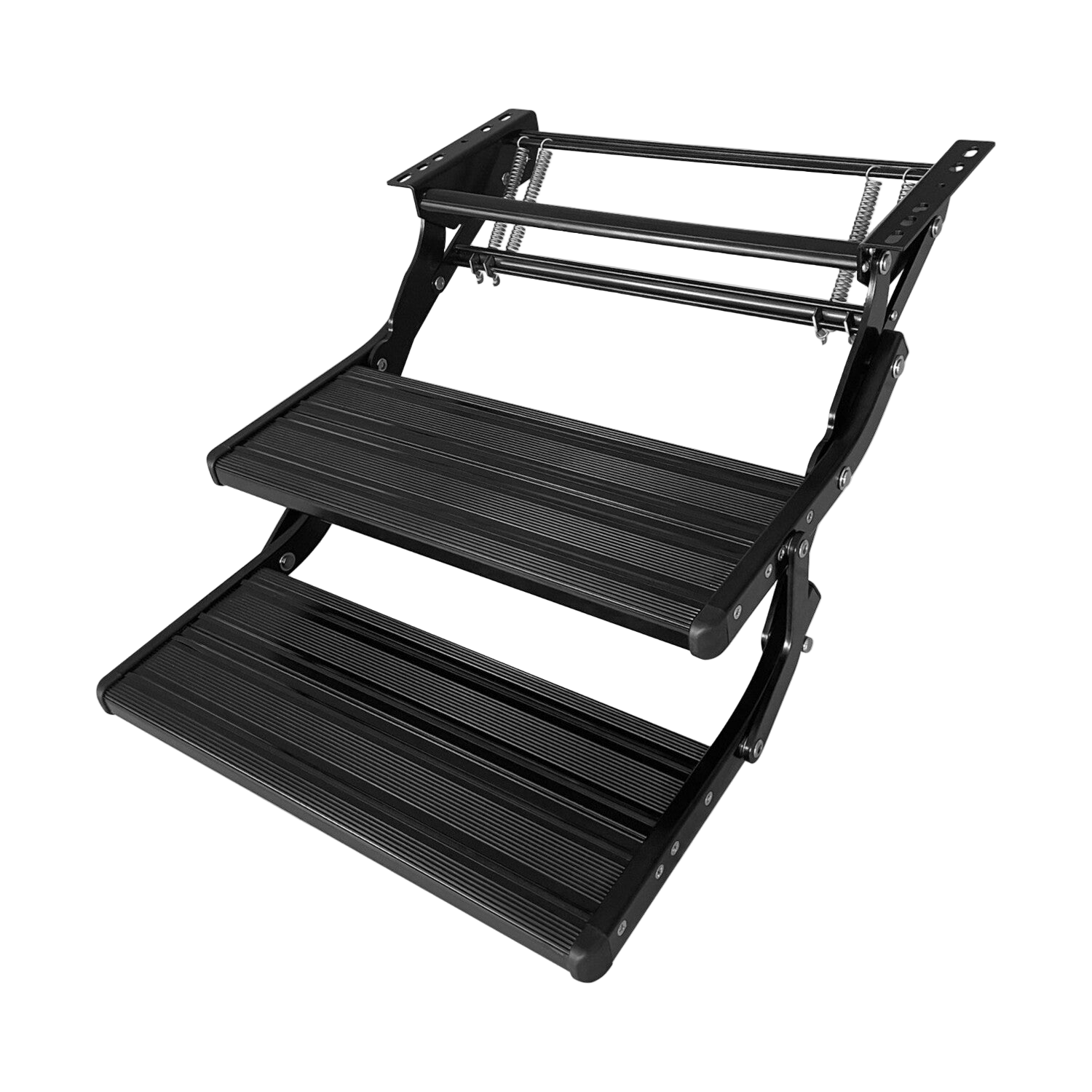 Black Double Manual Bolt On Caravan Step