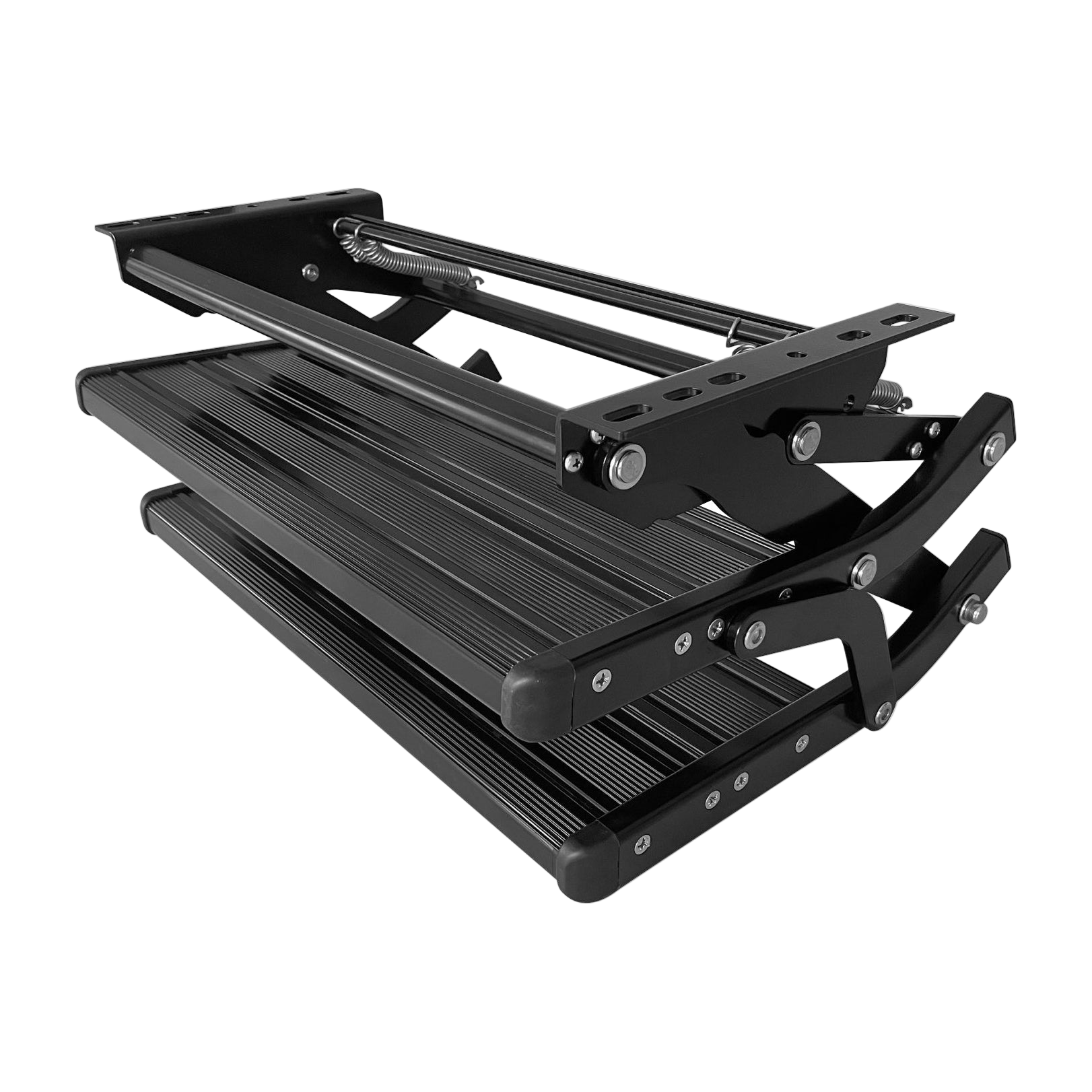Black Double Manual Bolt On Caravan Step