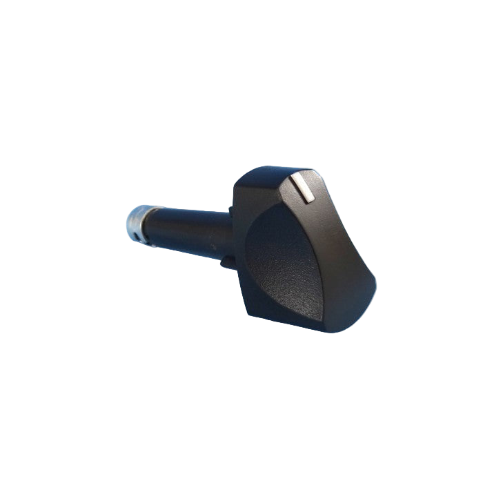 Black and silver tool bit on a white background