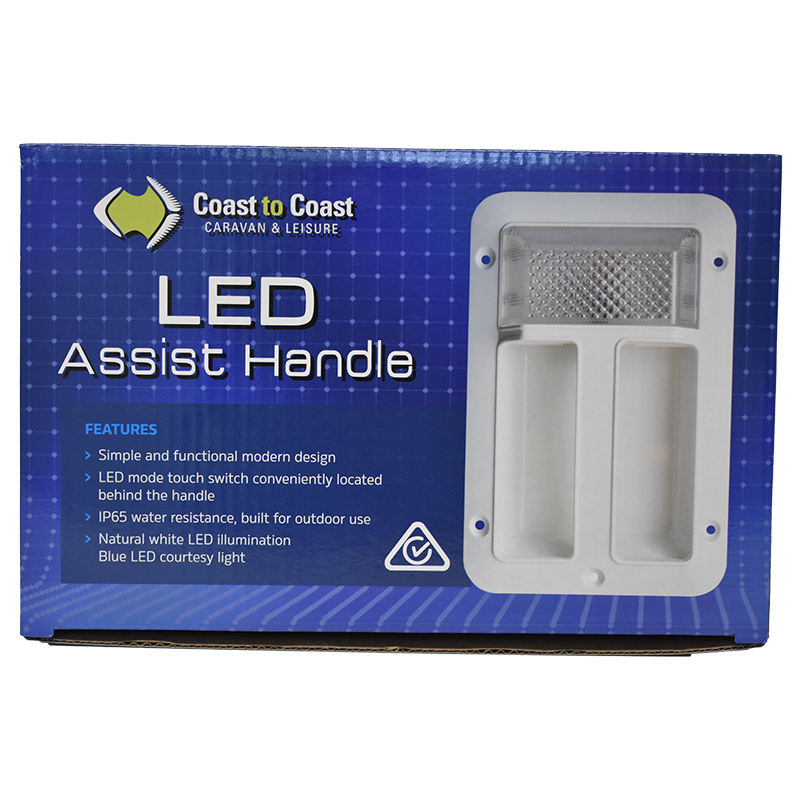 Assist Handle with 12V LED Light - White