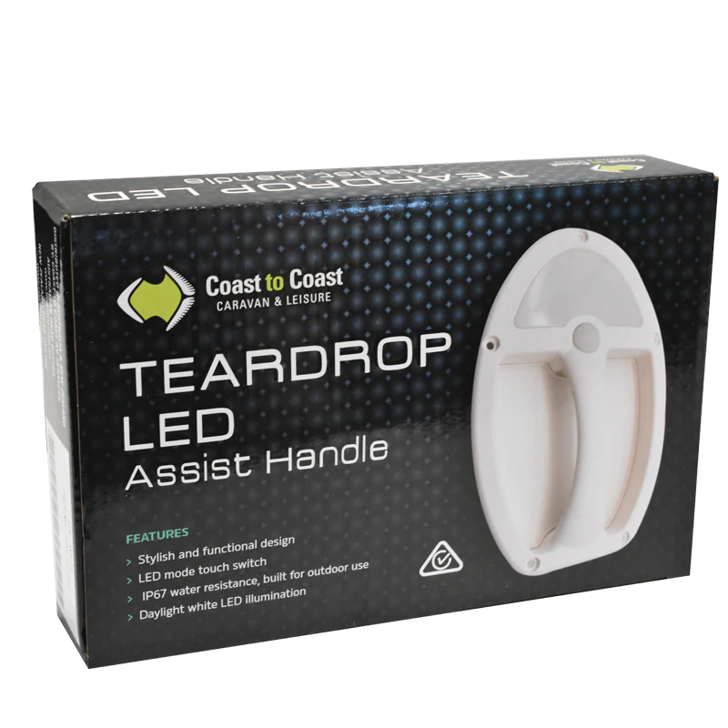 Coast Teardrop LED Assist Handle w/12v Light - White