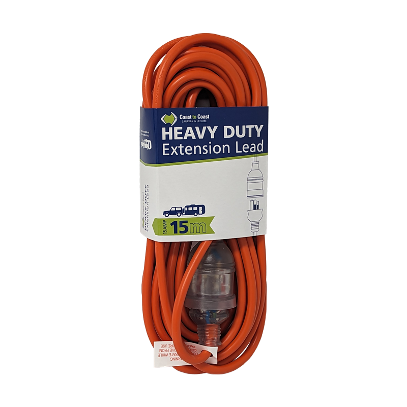 Heavy-duty extension lead with packaging on a white background
