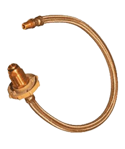 Bronze hose fitting on a white background