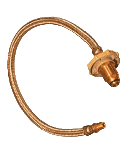 Bronze hose fitting on a white background