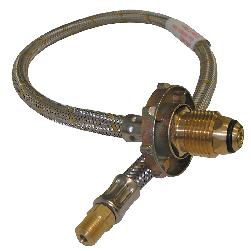 S/S Flexible Hose 600mm with H/Wheel for Double Bottle Kit Pol 7/16"
