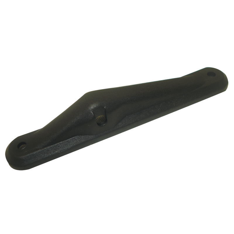 Black metal cleat on a white background