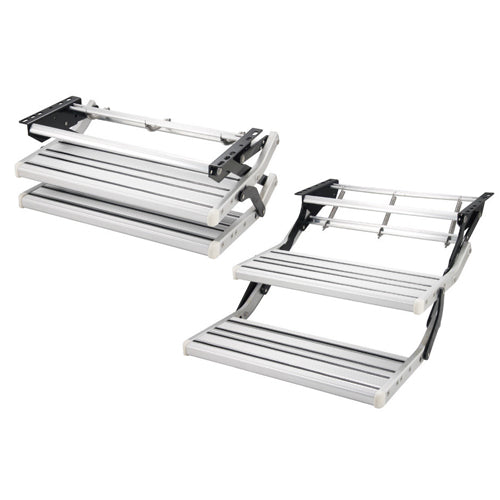 Double Step Manual Bolt on Caravan Step (Silver)