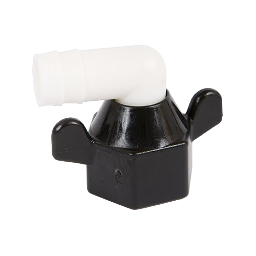 Shurflo 90D Elbow with 1/2" Barb Tail. 244-3926