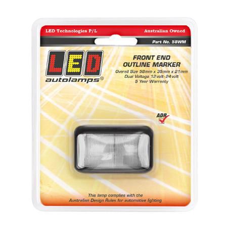 LED Autolamps 10/30V Front Outline Position Marker With 2 White LED