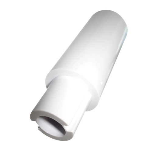 White plastic fitting on a white background