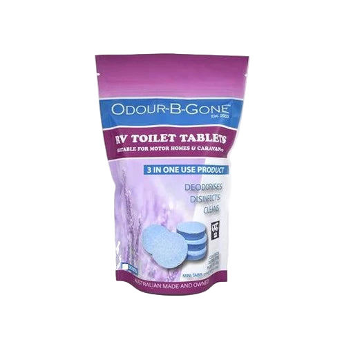 Odour B Gone – RV Toilet Tablets 25 Pack (Plus 10x2g Mini Oxygen Tabs)