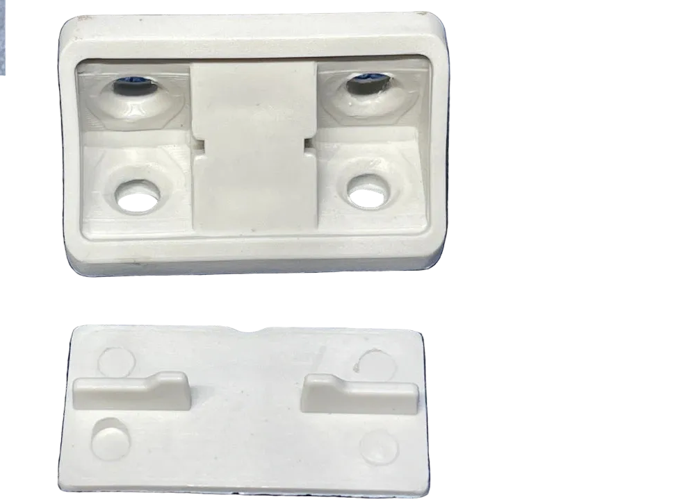 Furniture Fixing Block 4 Hole - Light Grey