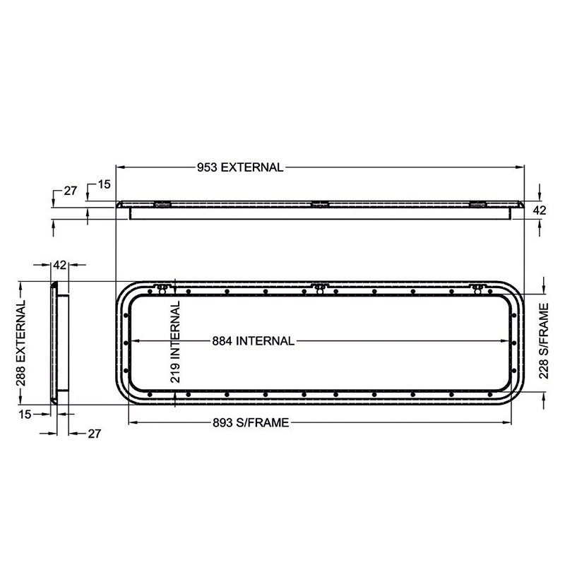 Coast Door 5 (Black) Chrome Locks - 288x953