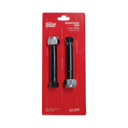 Shackle Pin 9/16" x 3.5" Solid UNF with Nut (2 per pack)