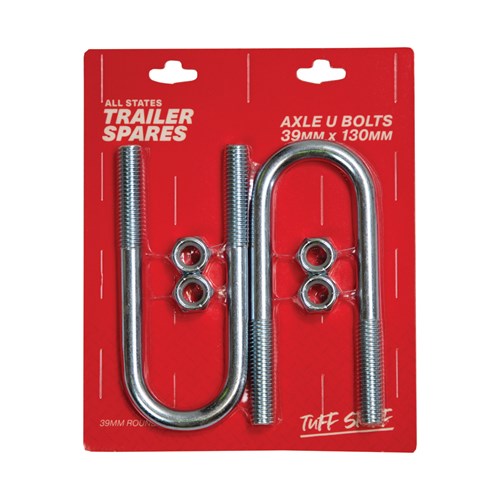 U Bolt 39mm x 130mm Round inc Nut (2 per pack)