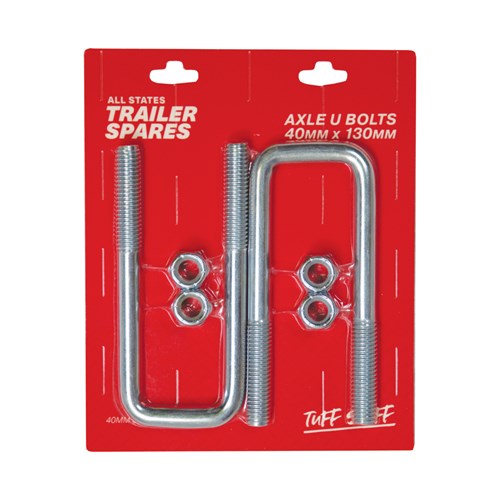 U Bolt 40mm x 130mm Square inc Nut (2 per pack)