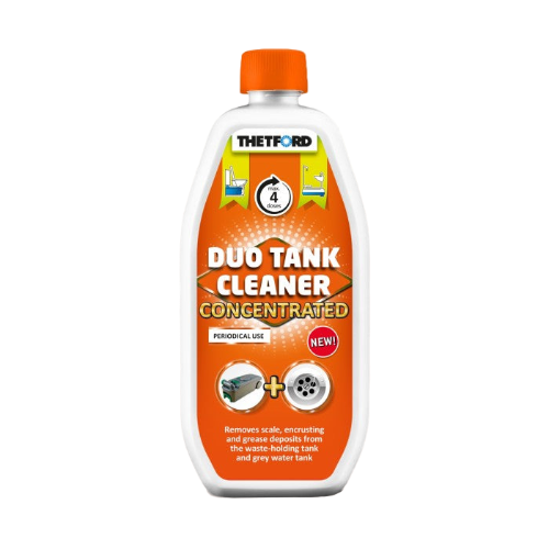 Bottle of Thetford Duo Tank Cleaner on a white background