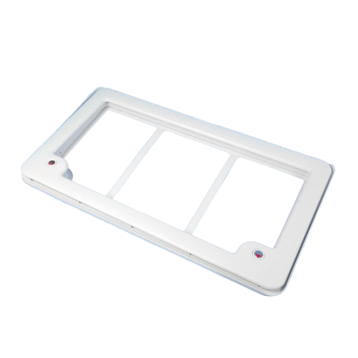 White rectangular light fixture on a white background