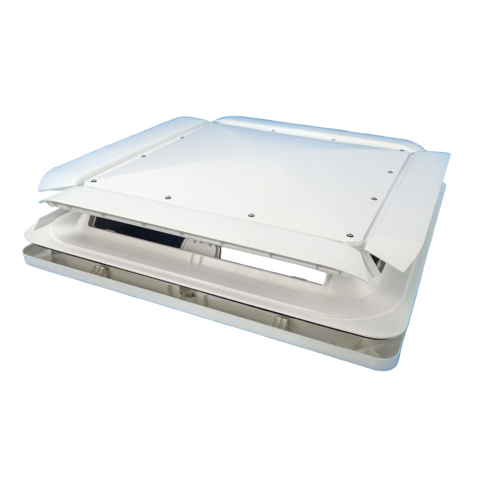 White roof vent on a blue background