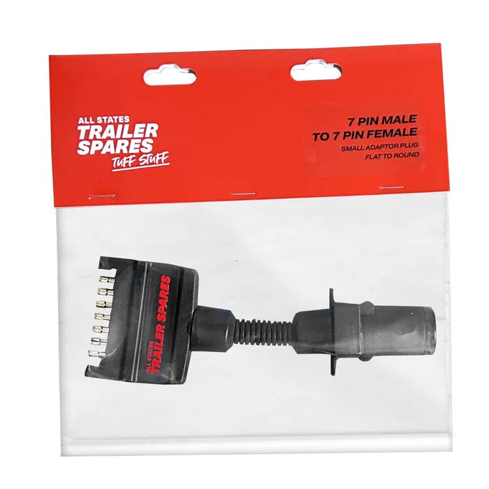 All State Trailer Spares Adapter Plug 7 Pin Male Flat to 7 Pin Female