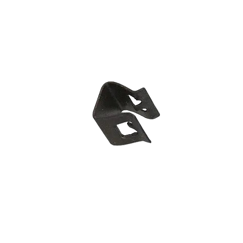 Black plastic clip on a white background