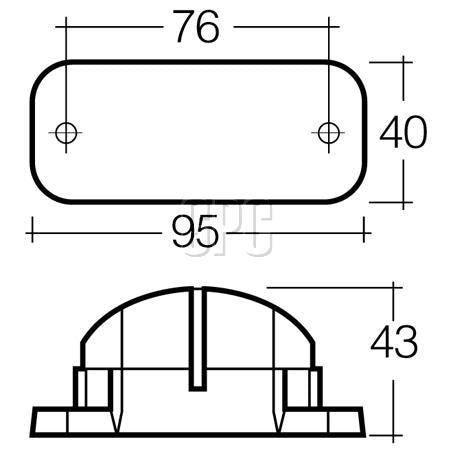 NARVA 9-33V Licence Plate Lamp in Black Housing, 0.5m of Cable