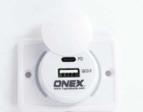 White Flush Mount Dual USB Outlet (C-Dual USB/W)