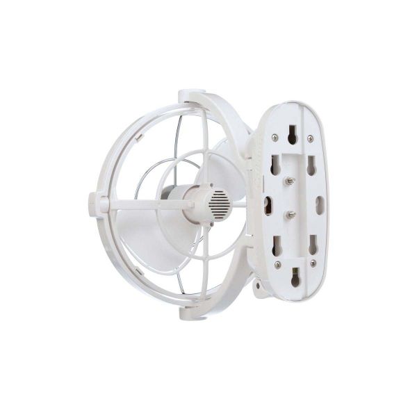 Sirocco II 12/24V White 7" Gimbal Fan w/ 3 Speed. 7010CAWBX